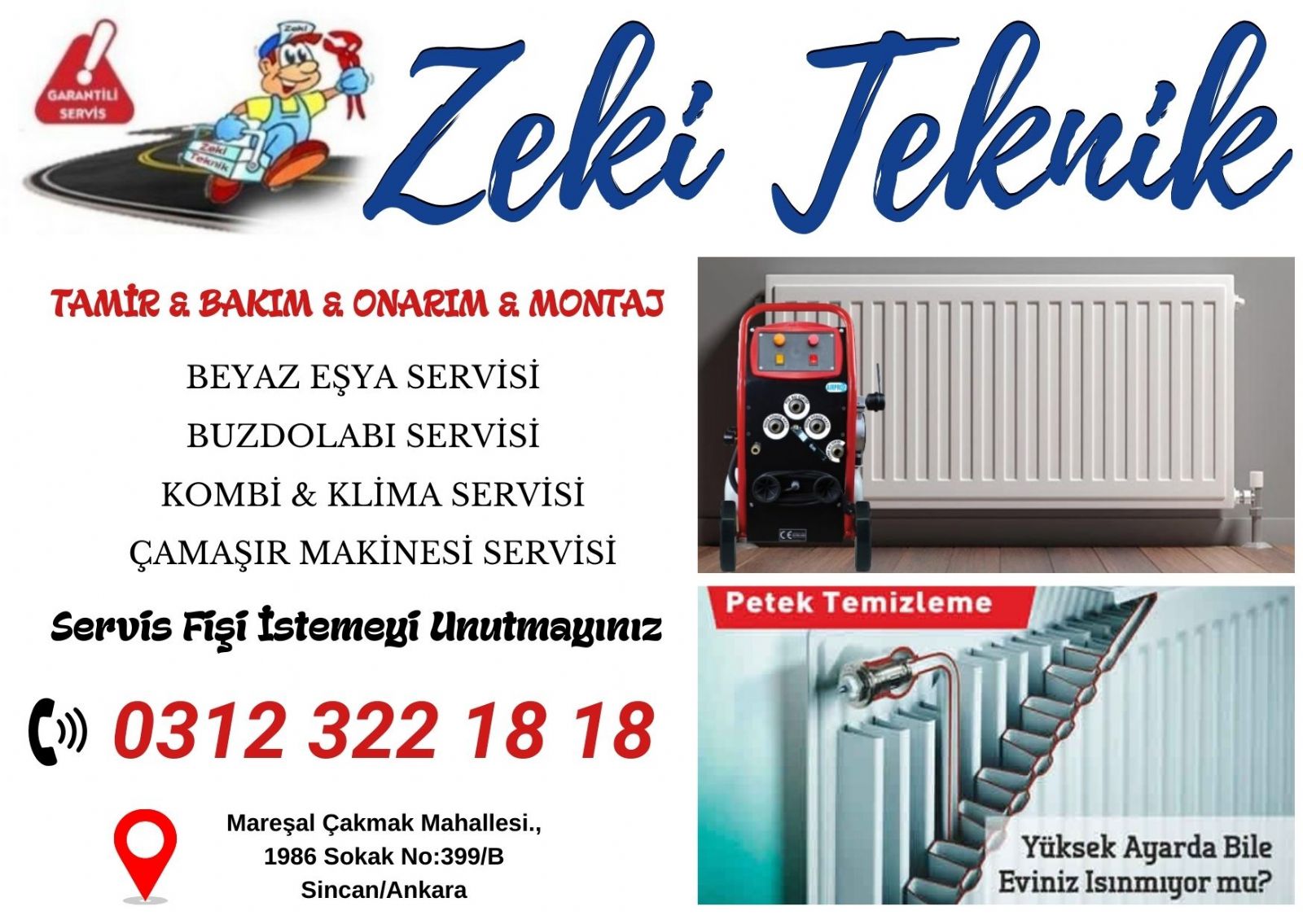 Sincan Kombi Bakımı petek temizleme